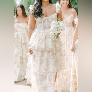 Yellow V. Chapman Ruffled Gown